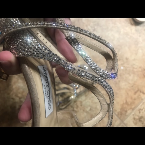 Jimmy choo Lang crystal 100mm ankle strap sandal - Picture 7 of 8
